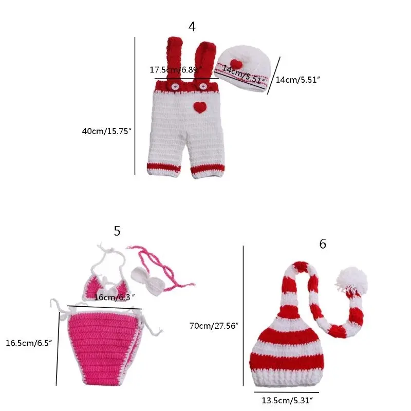 M76C Kids Photography Props Hat Girls Boys Crochet Knit Costume Outfits