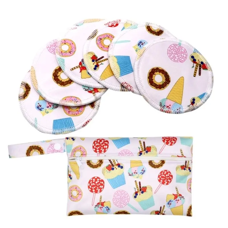 M76C Reusable Bamboo Nursing Pads Set Soft and Breathable Breastfeeding Accessories woth Portable Diaper Case Nappy Bag