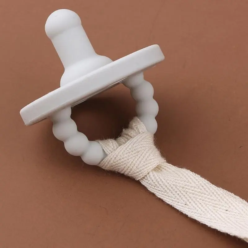 M76C Soft Plush Moon Soother Teether Holder Chain Dummy Nipple Clip Holder Chain