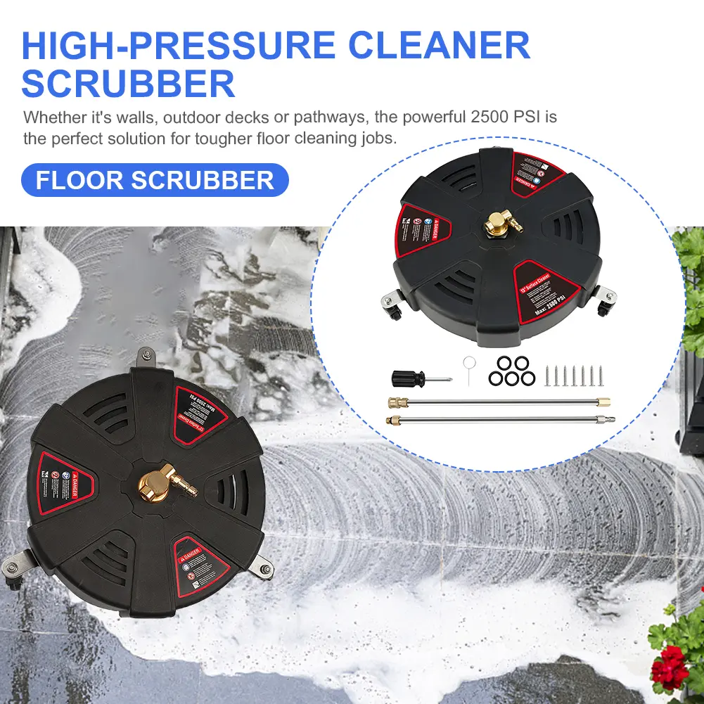 Pressure Washer 1/4 Quick Connector Patio Cleaner with Extension Wand Powerful Pressure Washer Replacement Nozzles with 3 Wheel