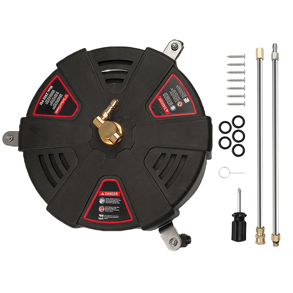Pressure Washer 1/4 Quick Connector Patio Cleaner with Extension Wand Powerful Pressure Washer Replacement Nozzles with 3 Wheel