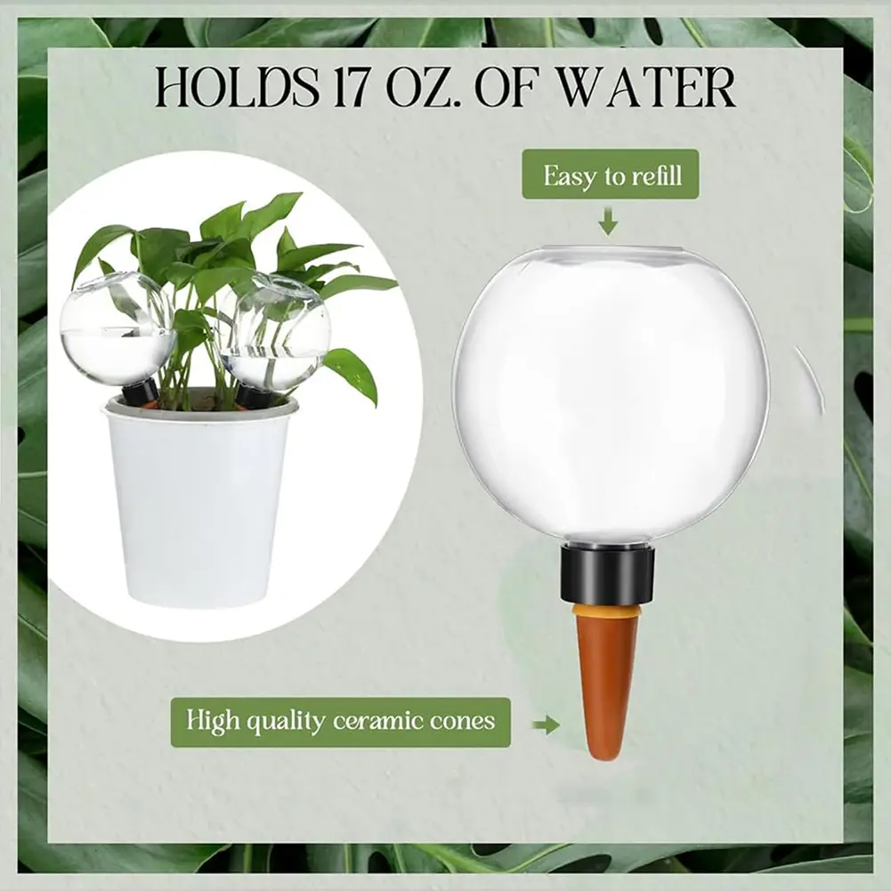 Self Watering Globes Drip Irrigation System Automatic Plant Waterer Garden Water Device for Indoor & Outdoor Potted Plants