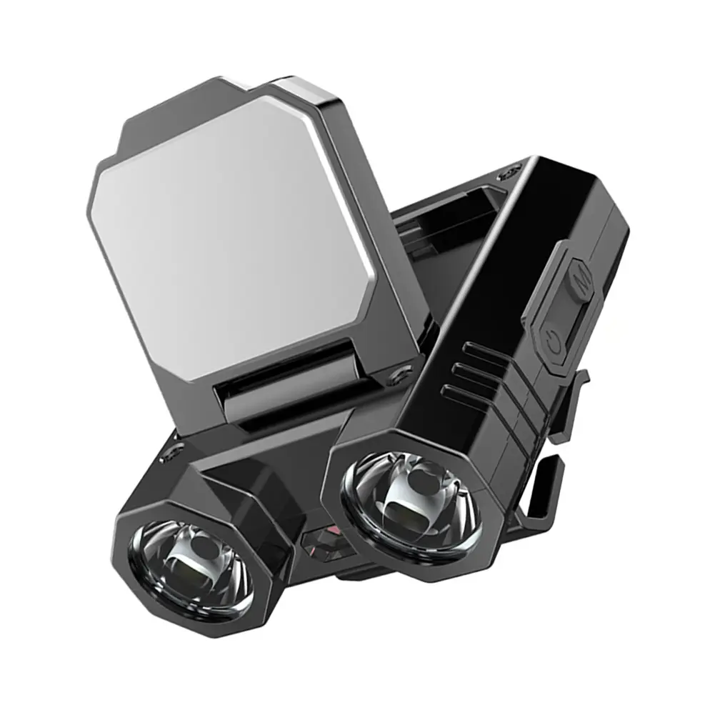 XPE LED Hands-free Hat Light Type-C USB Charging 1500mAh Camping Headlamp IPX4 Stepless Dimming Power Display for Hiking Cycling