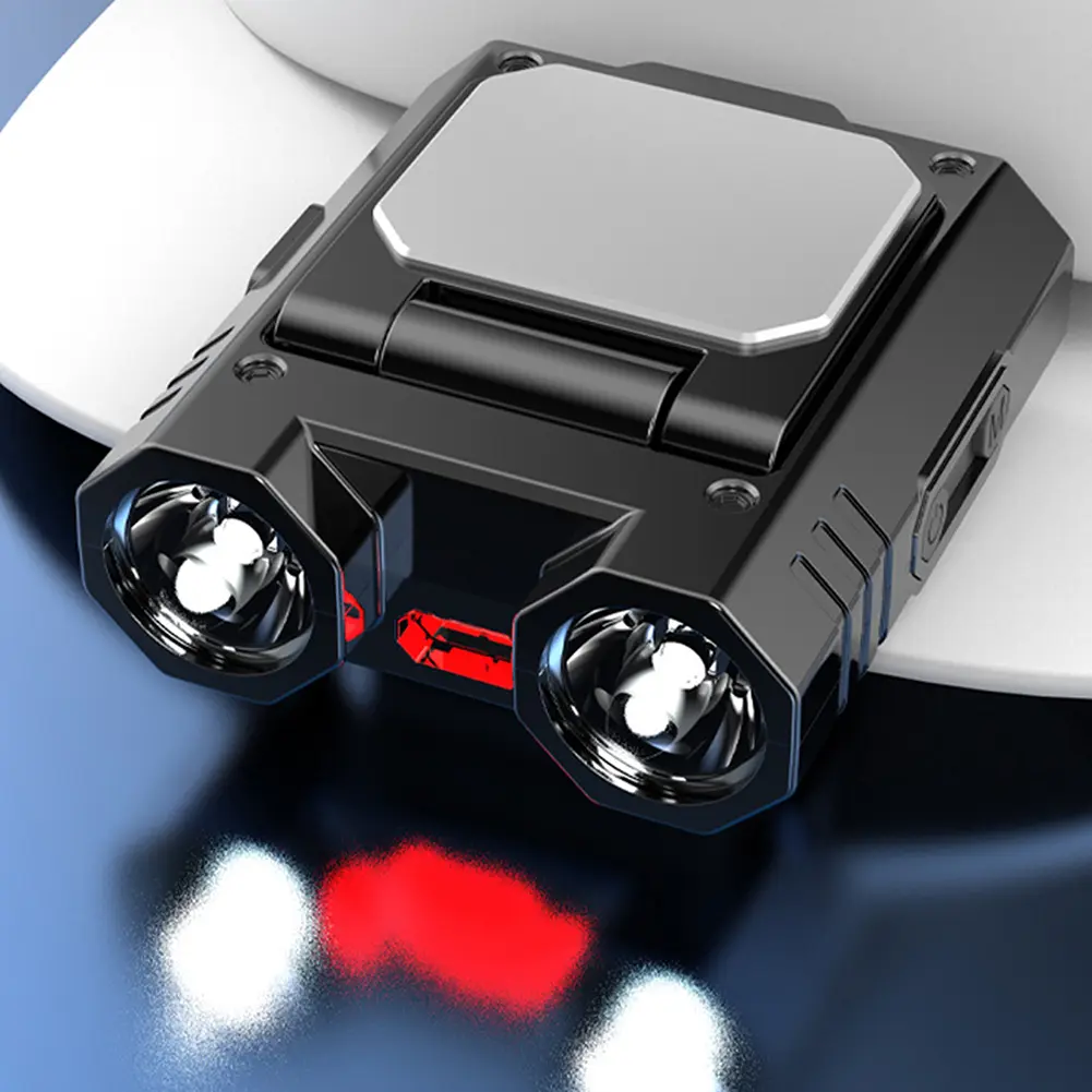 XPE LED Hands-free Hat Light Type-C USB Charging 1500mAh Camping Headlamp IPX4 Stepless Dimming Power Display for Hiking Cycling