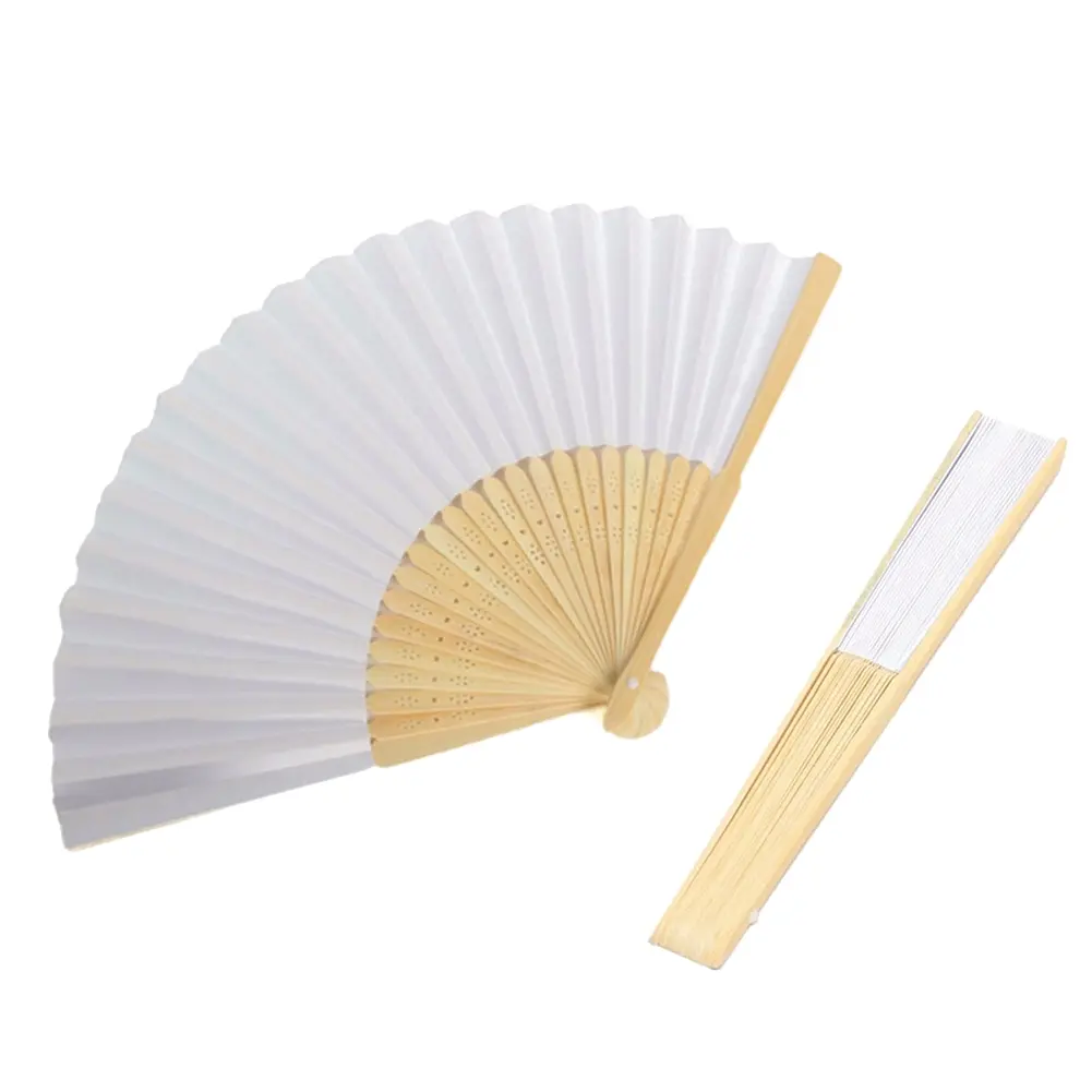 Blank White DIY Paper Decorative Fans Hand Practice Paper Fan Portable Hand-painted Personalized Elegant for Calligraphy Drawing