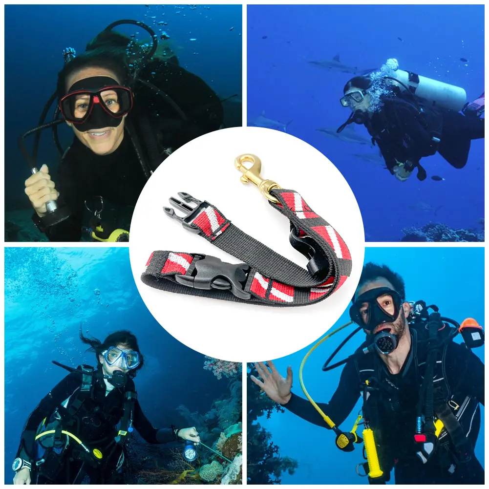 Diving Mask Fin Keeper with Quick Release Buckle and Swivel Clip Scuba BC Fin Holder & Mask Clip Scuba Fin & Mask Holder Strap