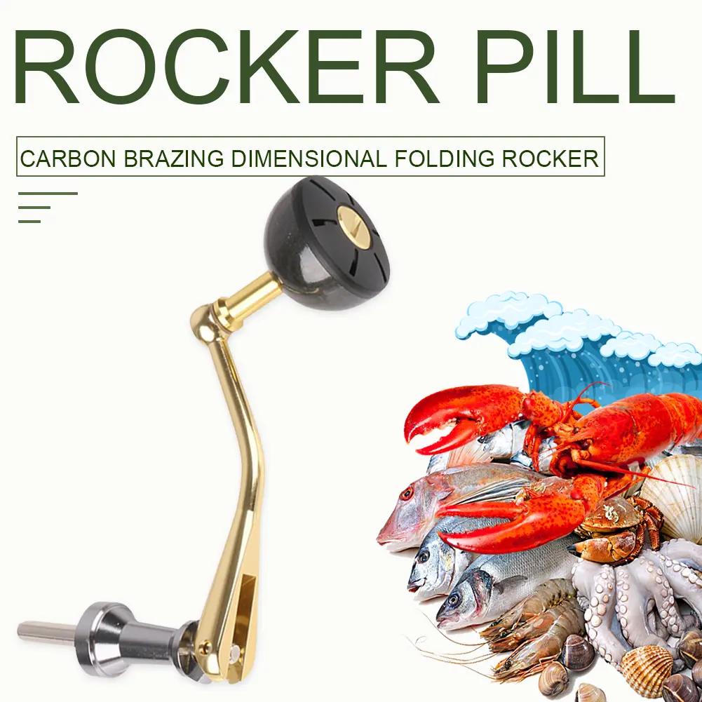 Fishing Reel Handle Grip Pill Metal Long Cast Wheel Handle Fishing Spinning Wheel Folding Rocker Arm Fishing Tackle