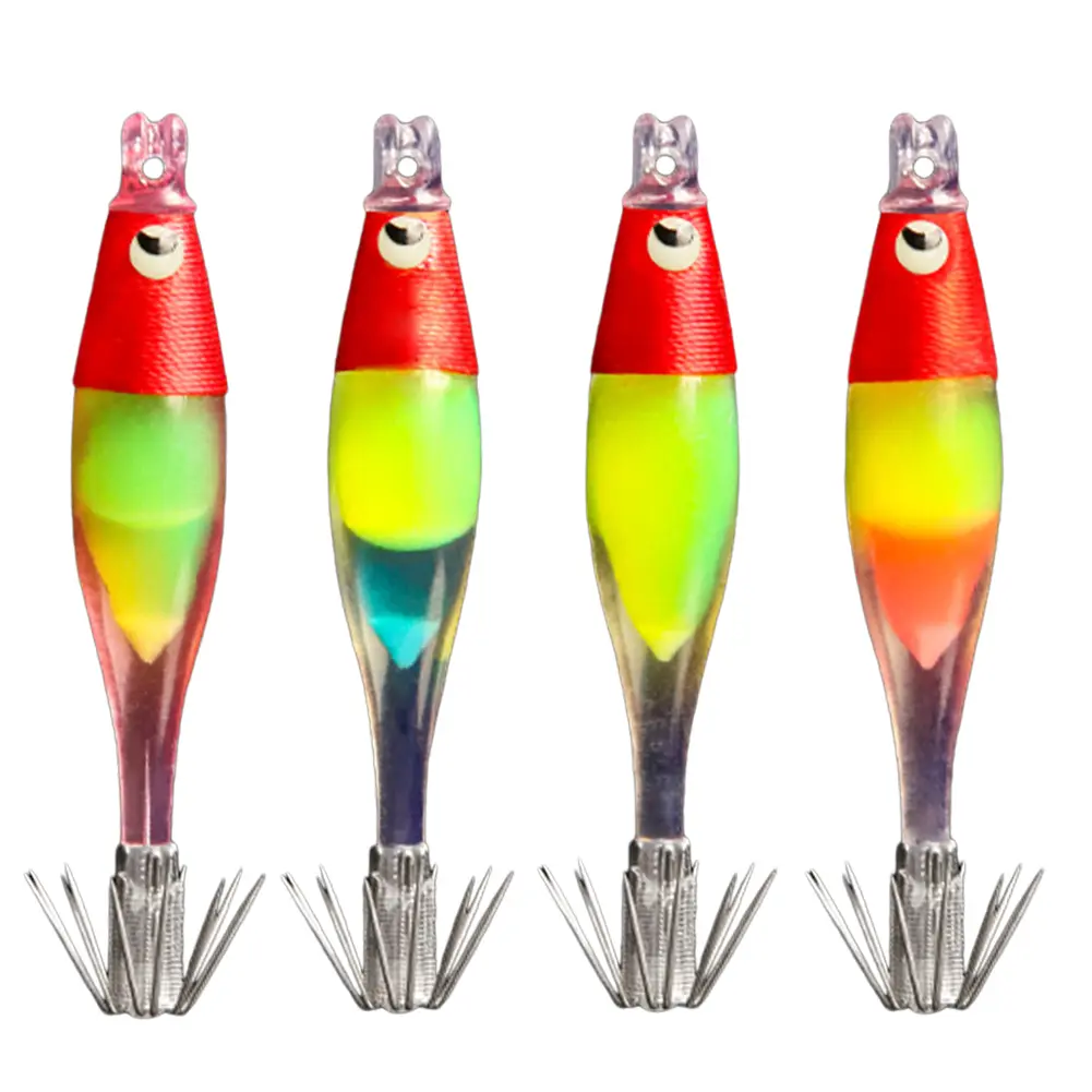 Luminous Blowing Tube Squid Hook Jig Fishing Explosion Hook Octopus Jig Hook Artificial Bait Squid Jig for Sea Fishing