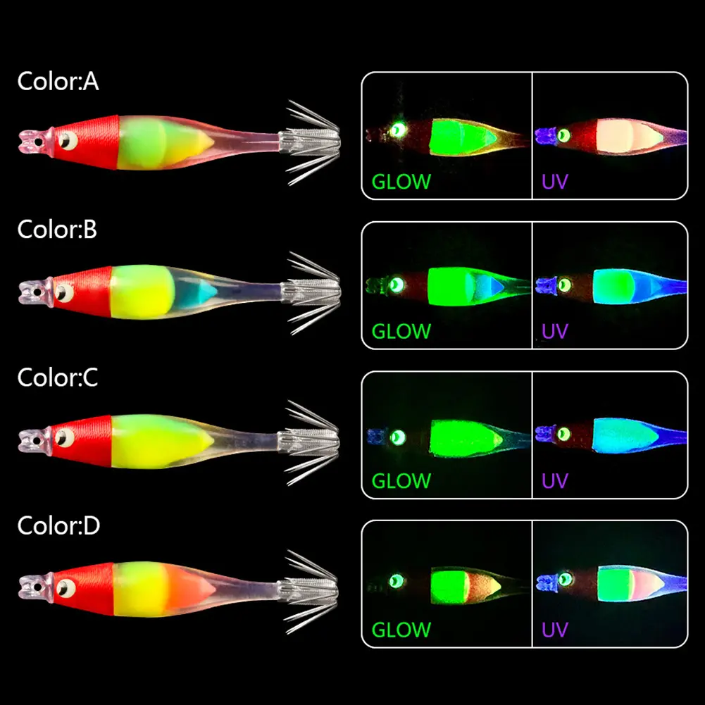 Luminous Blowing Tube Squid Hook Jig Fishing Explosion Hook Octopus Jig Hook Artificial Bait Squid Jig for Sea Fishing