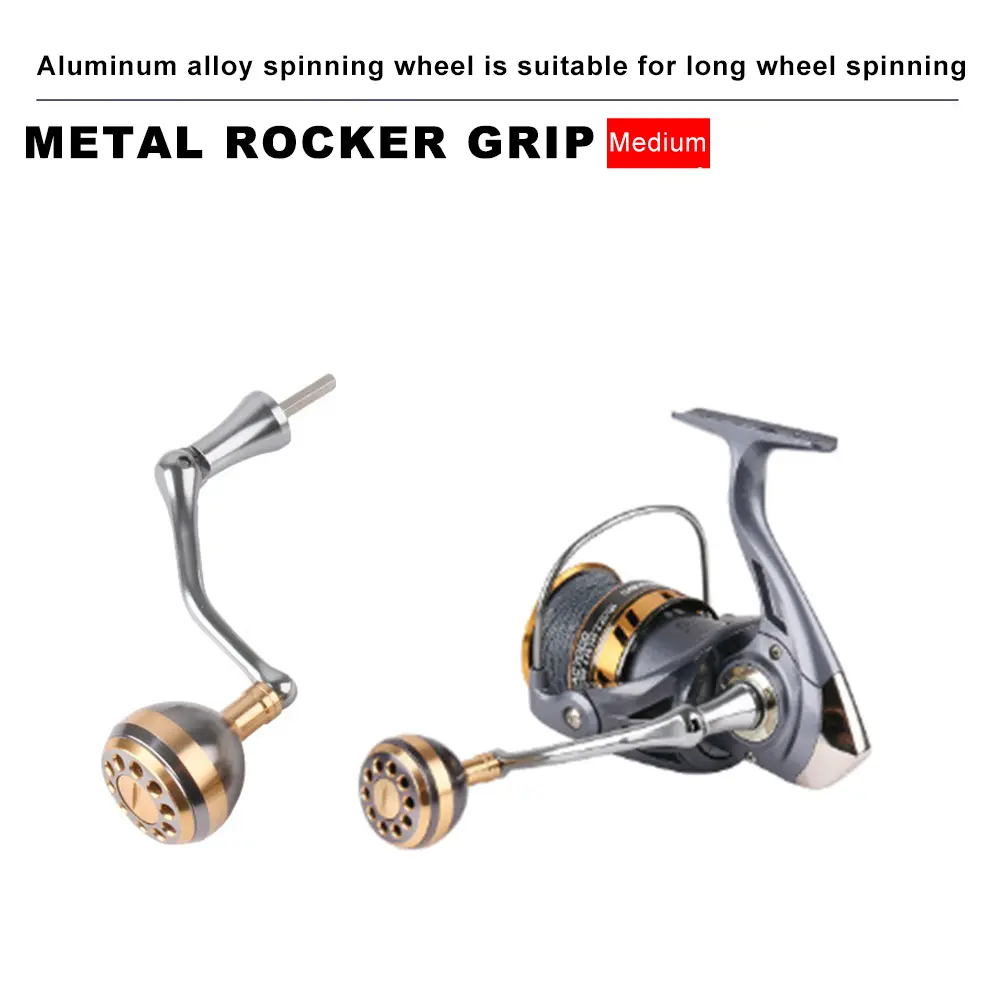 Fishing Reel Handle Grip Pill Metal Long Cast Wheel Handle Fishing Spinning Wheel Folding Rocker Arm Fishing Tackle