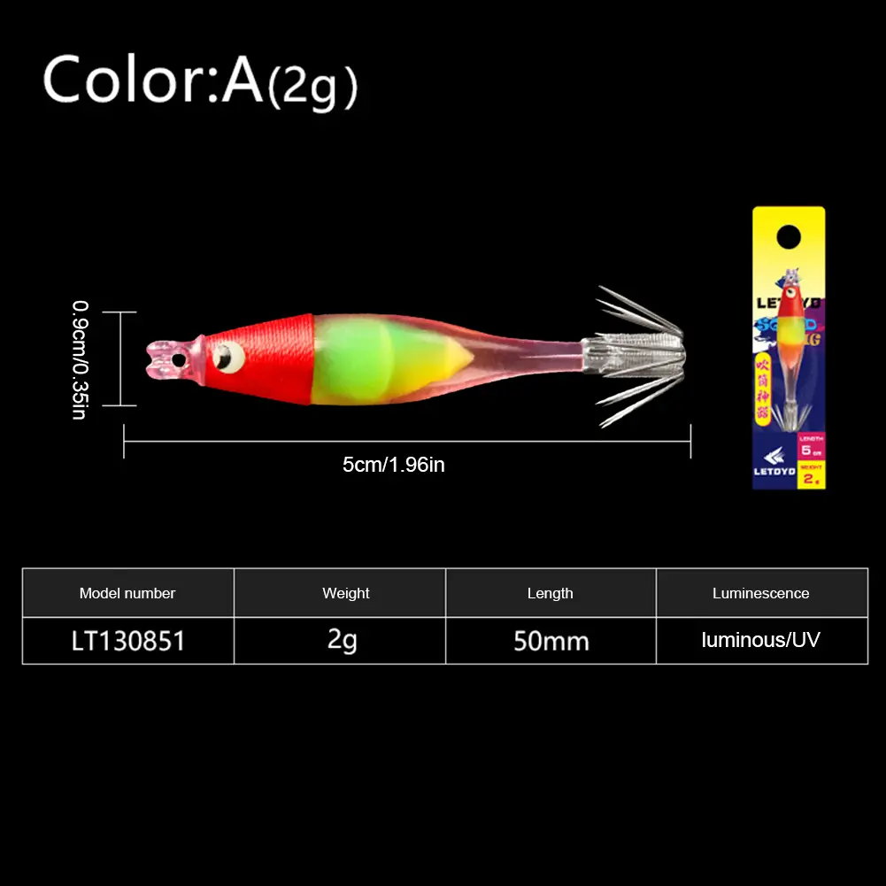 Luminous Blowing Tube Squid Hook Jig Fishing Explosion Hook Octopus Jig Hook Artificial Bait Squid Jig for Sea Fishing