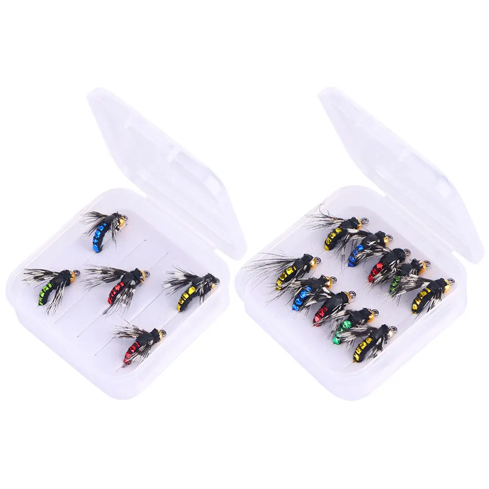 5/10Pcs Bead Head Fly Baits Fly Insects Lures Fly Fishing Lures Fly Bait Hooks Imitation Insects Fly Bait for Trout Bass Salmon