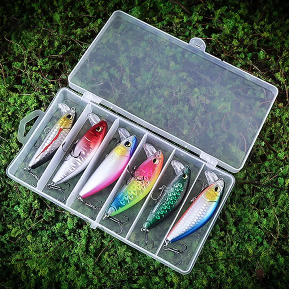 6pcs 7cm 14g Artificial Bait Sinking Wobbler 3D Eyes Hard Bait Fishing Bait for Bass Pike Trout Fishing