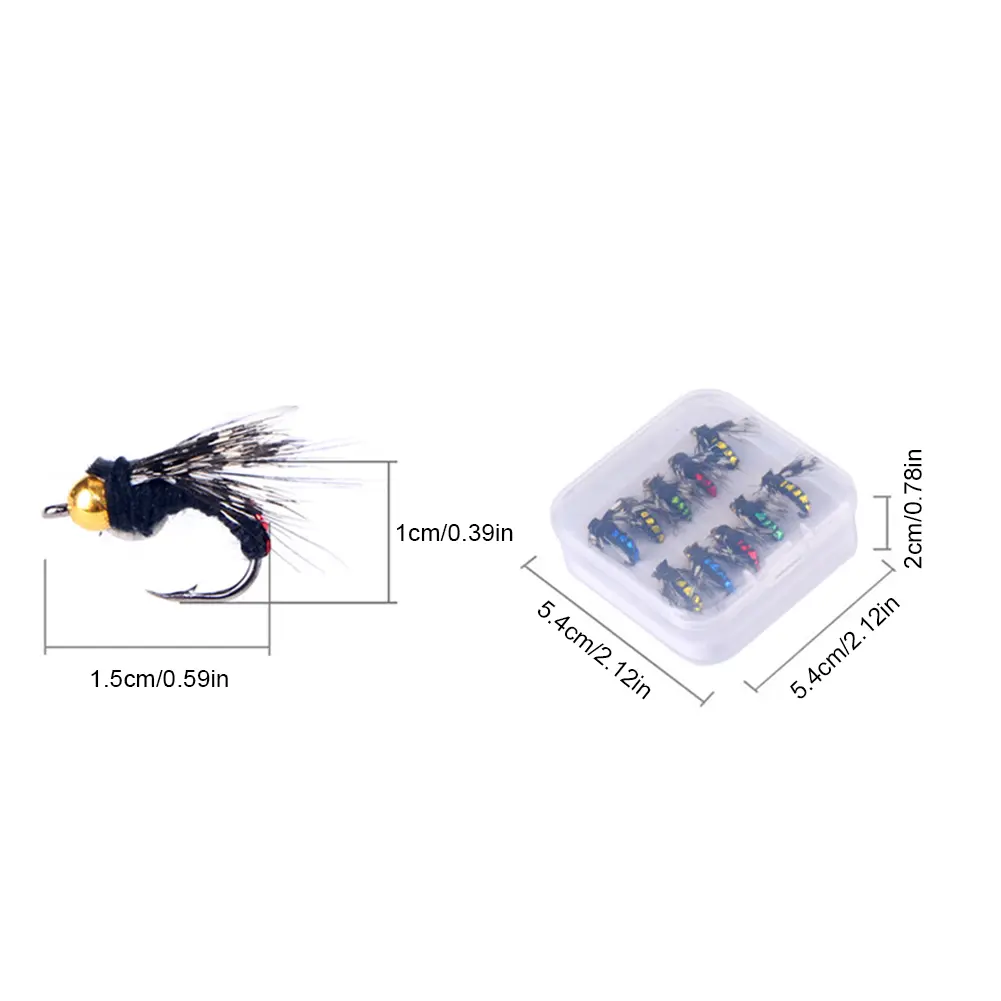5/10Pcs Bead Head Fly Baits Fly Insects Lures Fly Fishing Lures Fly Bait Hooks Imitation Insects Fly Bait for Trout Bass Salmon
