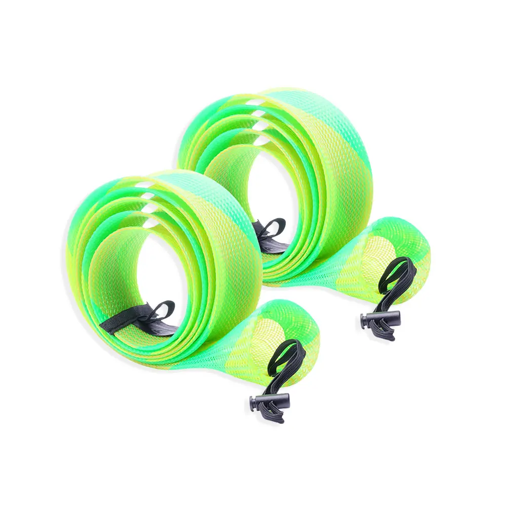 2Pcs Fishing Pole Protective Socks with Lanyard 32mm Fishing Pole Gloves Scalable for Casting Sea Fishing Spinning Rod