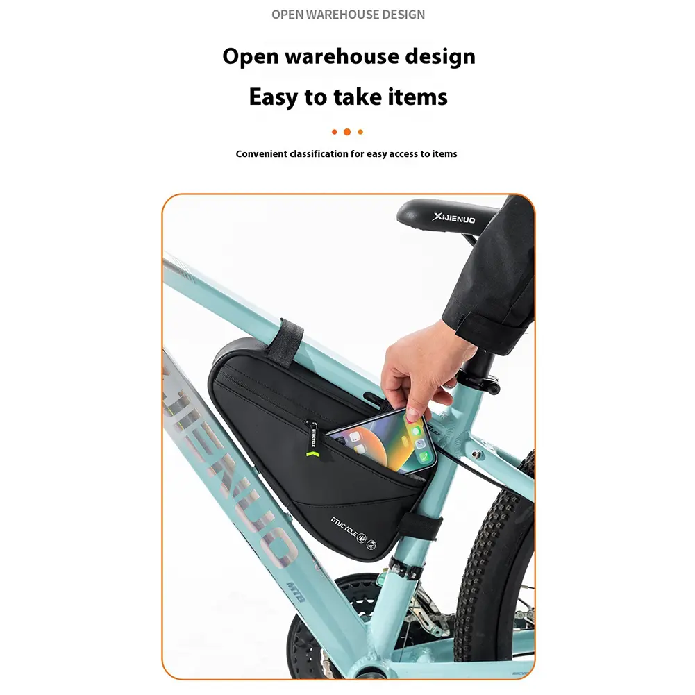 1L EVA Bicycle Under Top Tube Bag Protective Bike Triangle Frame Bag Portable Bicycle Storage Pouch for Outdoor Riding