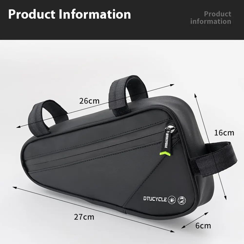 1L EVA Bicycle Under Top Tube Bag Protective Bike Triangle Frame Bag Portable Bicycle Storage Pouch for Outdoor Riding