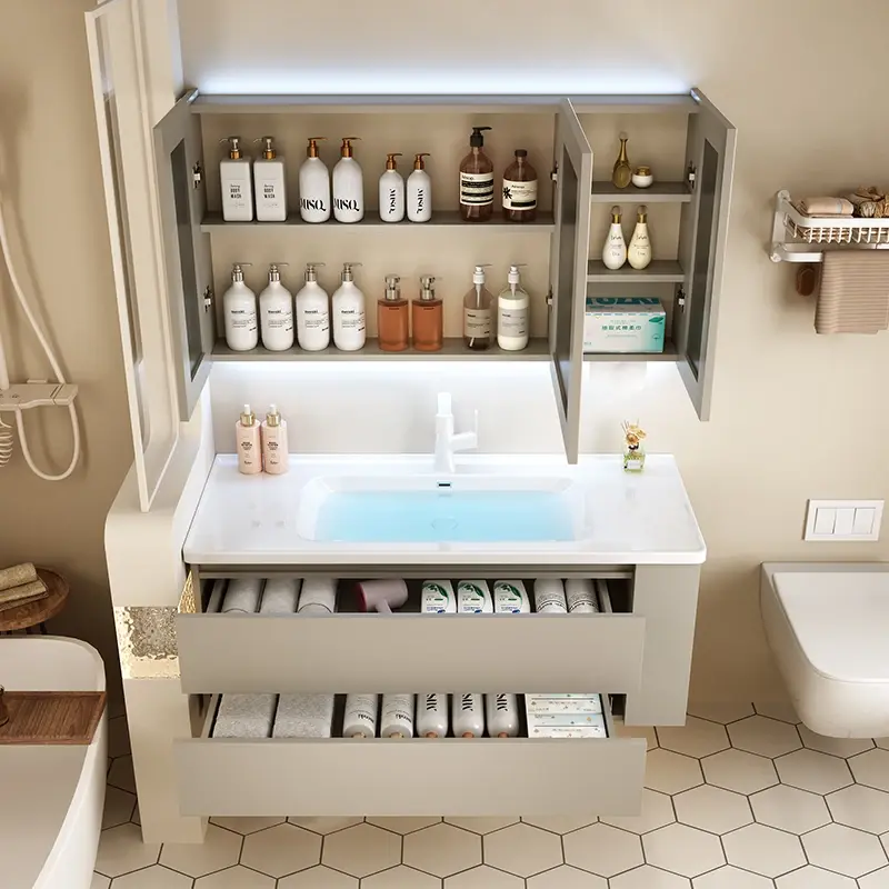 Organizer Storage Bathroom Cabinets Mirror Drawers Luxury Vanities Bathroom Cabinet Space Saver Armario De Banheiro Furniture