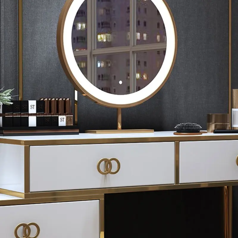 Luxury Nordic Storage Vanity Table Drawers Modern Organizer White Unique Dressers Space Saving Tocador Con Espejo Furniture Home