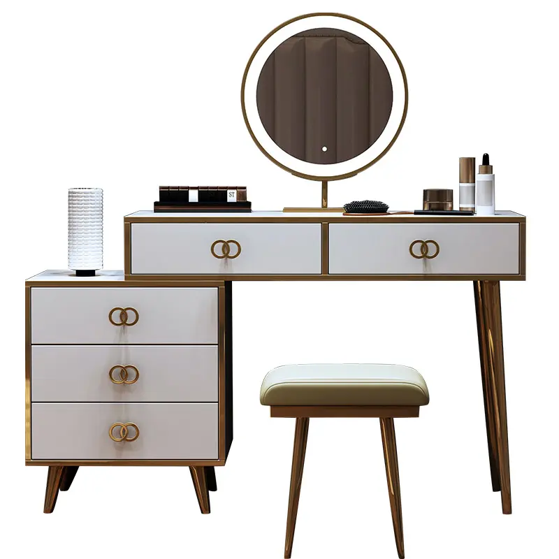 Luxury Nordic Storage Vanity Table Drawers Modern Organizer White Unique Dressers Space Saving Tocador Con Espejo Furniture Home