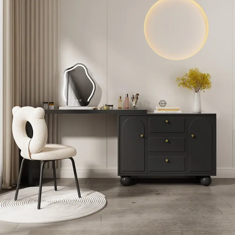 Woman Girls Luxury Vanity Table Storage Jewelry Organizer Unique Makeup Vanity Desk Mirror Chair Tocador Con Espejo Furniture