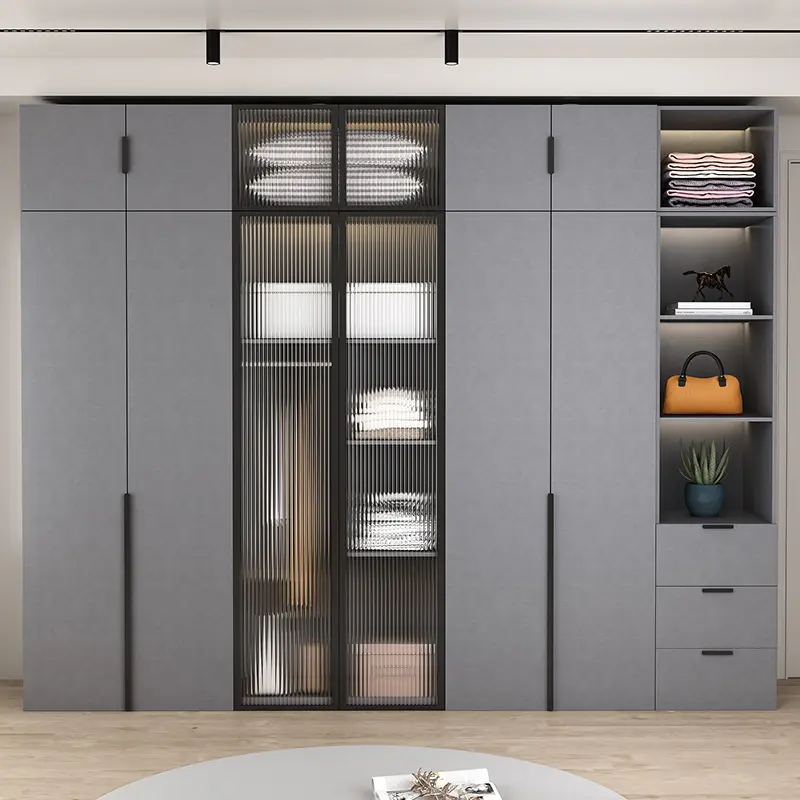 Modern New Nordic Wardrobes Bedroom Wood Elegant Cupboard Storage Wardrobes Living Room Wooden Szafa Na Ubrania Accessories