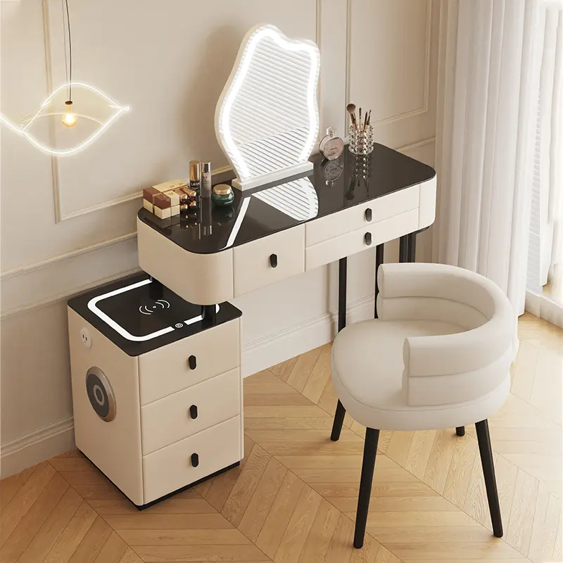 Luxury Modern Nordic Vanity Table Drawers Organizer Women Girls Makeup Dressers Space Saving Penteadeira Small Room Furniture