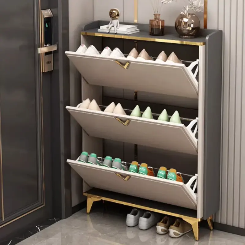 Modern Luxury Entryway Shoe Cabinet Organizer Hallway Tipping Space Saving Shoe Rack Ultra Thin Szafka Na Buty Home Furniture