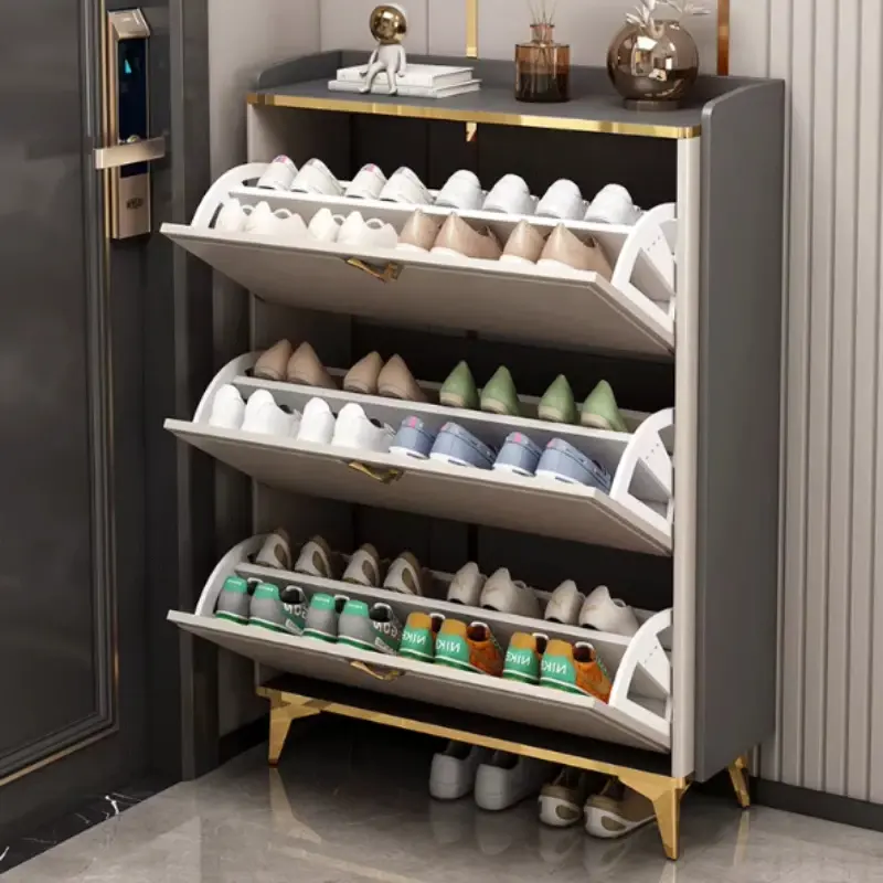 Modern Luxury Entryway Shoe Cabinet Organizer Hallway Tipping Space Saving Shoe Rack Ultra Thin Szafka Na Buty Home Furniture