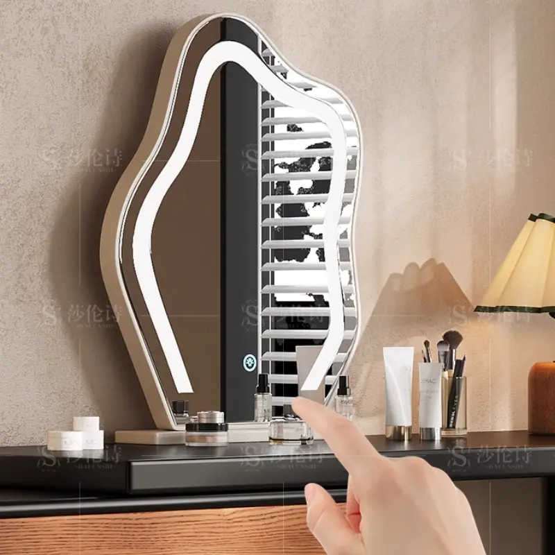 Wooden Organizer Drawers Vanity Table Storage Modern Large Unique Makeup Vanity Desk Mirror Chair Penteadeira Furniture Home