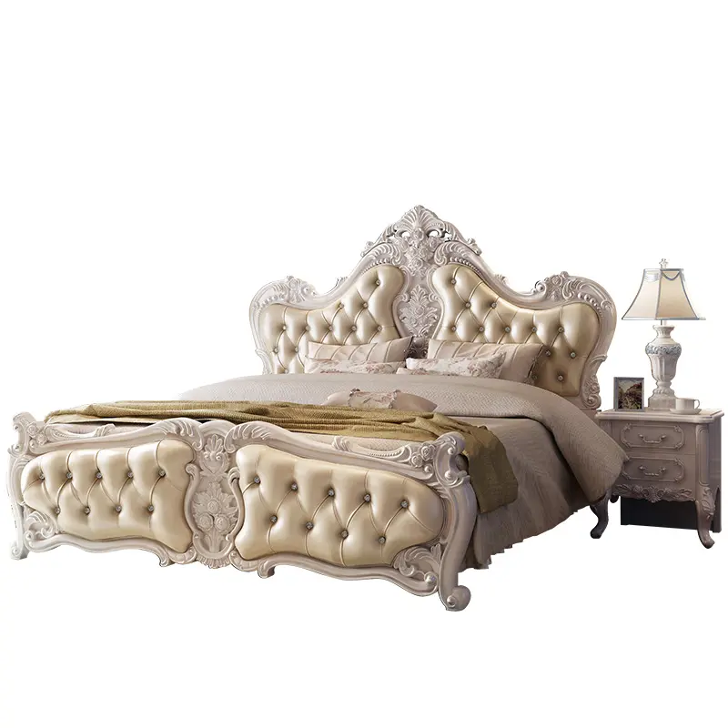 Design Luxury Modern Double Bed Mattress Soft Princess Adults Queen Double Bed Loft Storage Letto Matrimoniale Bedroom Furniture