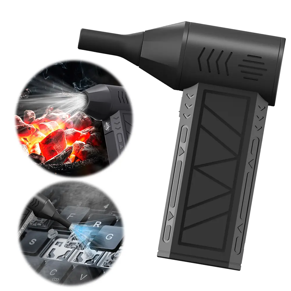 Mini Turbo Jet Fan Rechargeable Electric Air Duster with Light Handheld Duct Fan Jet Dry Blower for Laptop Computers Keyboard