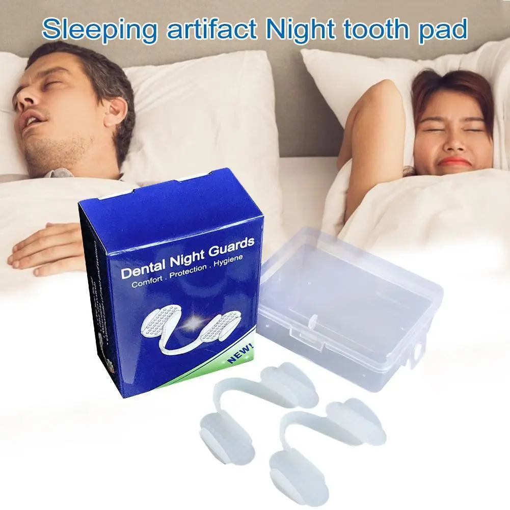 2Pcs Dental Mouth Guard Universal Night Anti-wear Pads Anti-wear Silicone Tooth Pad for Grinding Clenching Teeth at Night