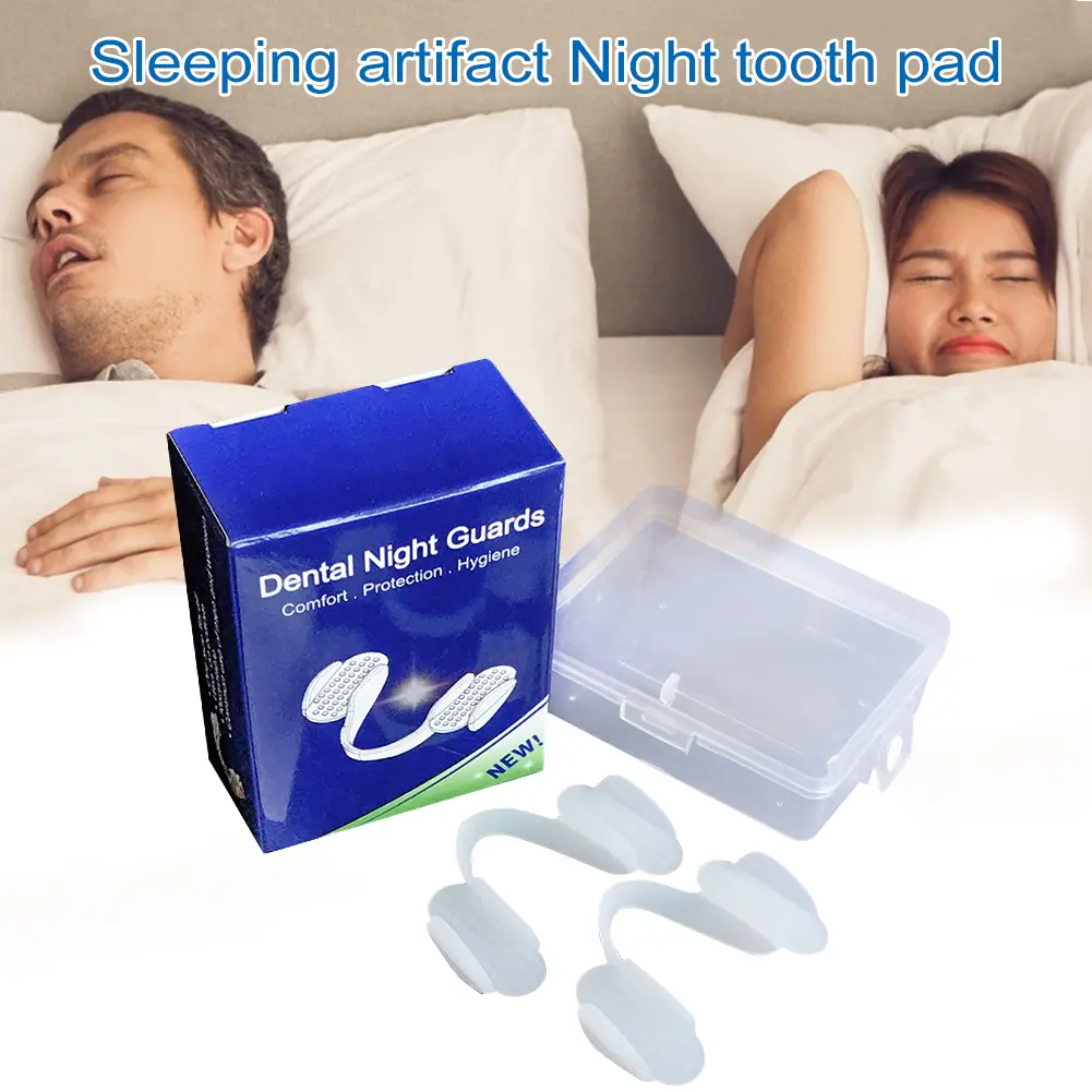 2Pcs Dental Mouth Guard Universal Night Anti-wear Pads Anti-wear Silicone Tooth Pad for Grinding Clenching Teeth at Night