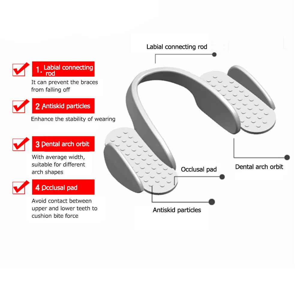 2Pcs Dental Mouth Guard Universal Night Anti-wear Pads Anti-wear Silicone Tooth Pad for Grinding Clenching Teeth at Night