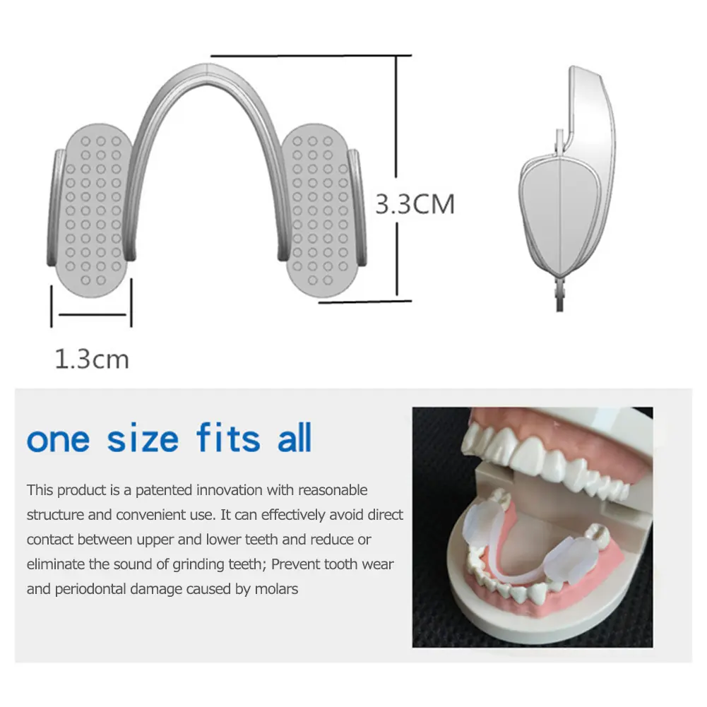 2Pcs Dental Mouth Guard Universal Night Anti-wear Pads Anti-wear Silicone Tooth Pad for Grinding Clenching Teeth at Night