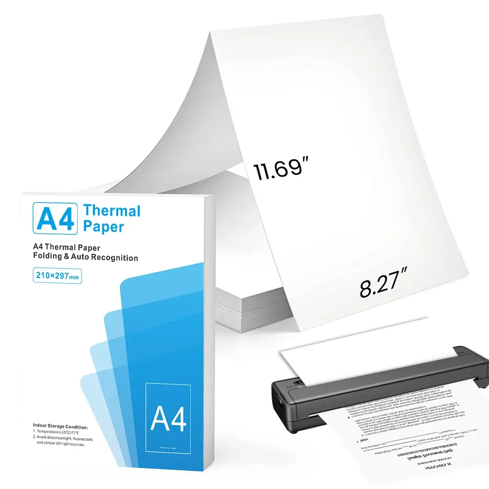 100/200 Sheets Thermal Printing Paper Folding Folded Thermal Paper Auto Recognition Multipurpose Printing Paper