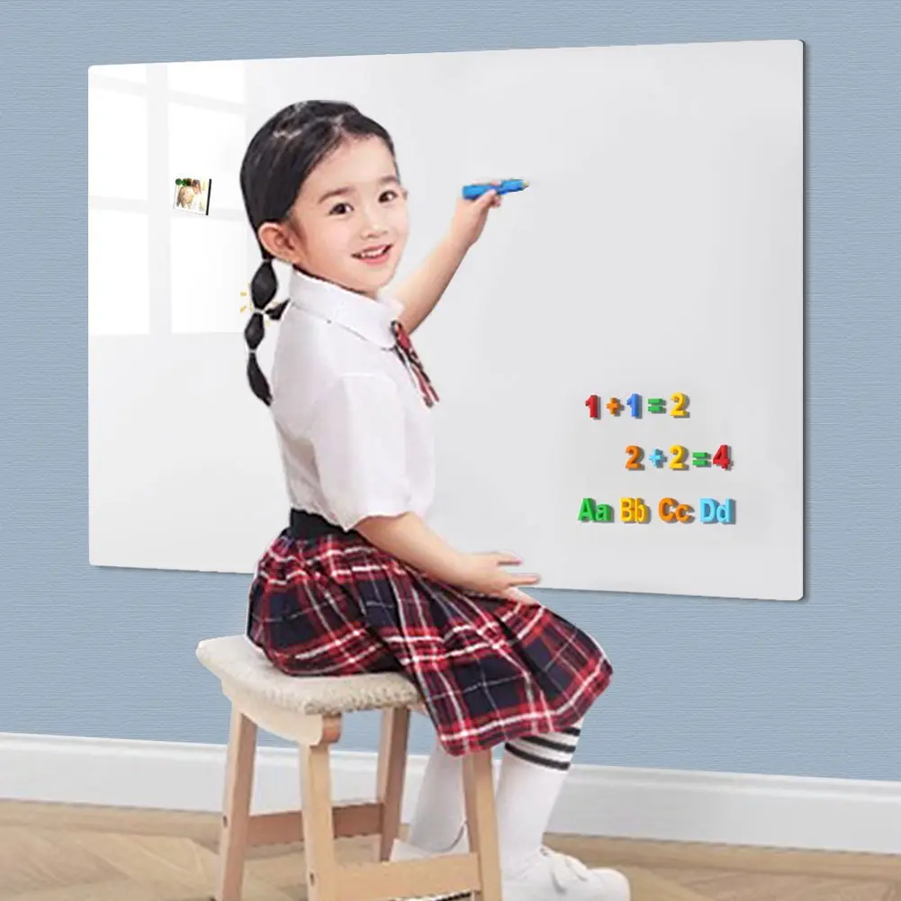 Magnetic White Board Sticker Whiteboard Stick on Wall Magnetic Dry Erase Whiteboard for Teaching Training Office and Home Use