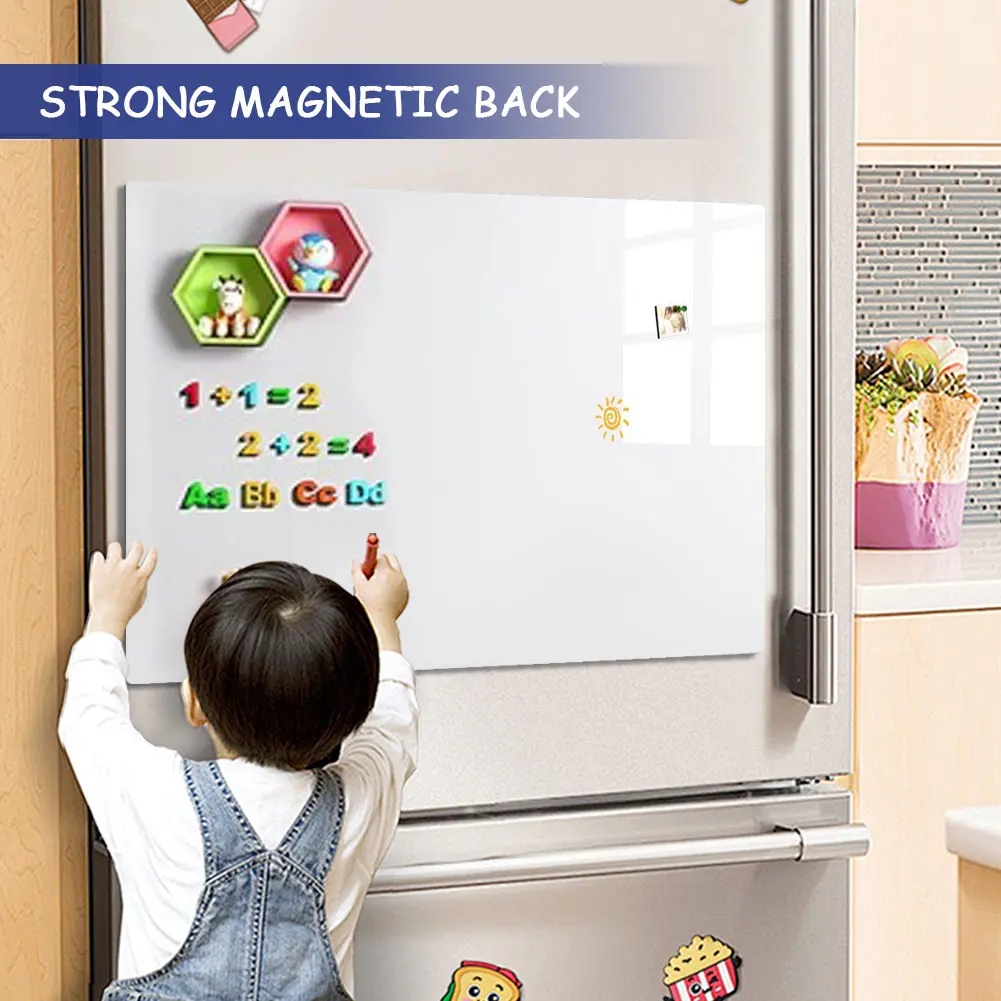 Magnetic White Board Sticker Whiteboard Stick on Wall Magnetic Dry Erase Whiteboard for Teaching Training Office and Home Use