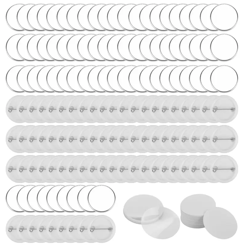 HGHO Blank Button Badge Parts For Button Machine 58Mm Button Parts, Circular Badge Blank Button Pins