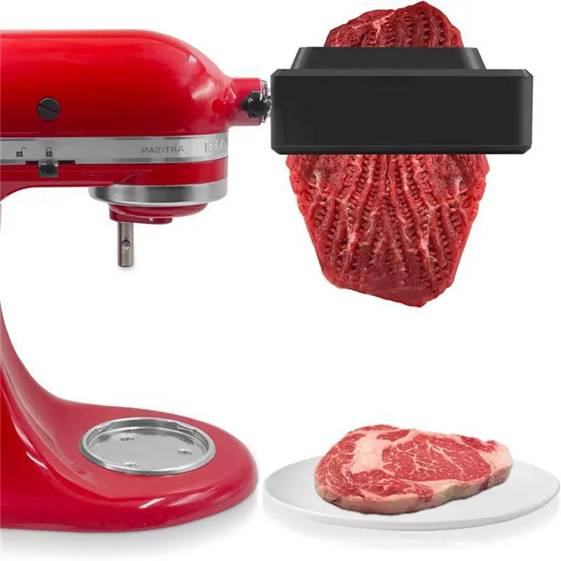 HGHO Meat Tenderizer For Kitchenaid Stand Mixer Stainless Steel Gears Meat Tenderizer Kitchen Poultry Tenderizers Easy To Use Wh