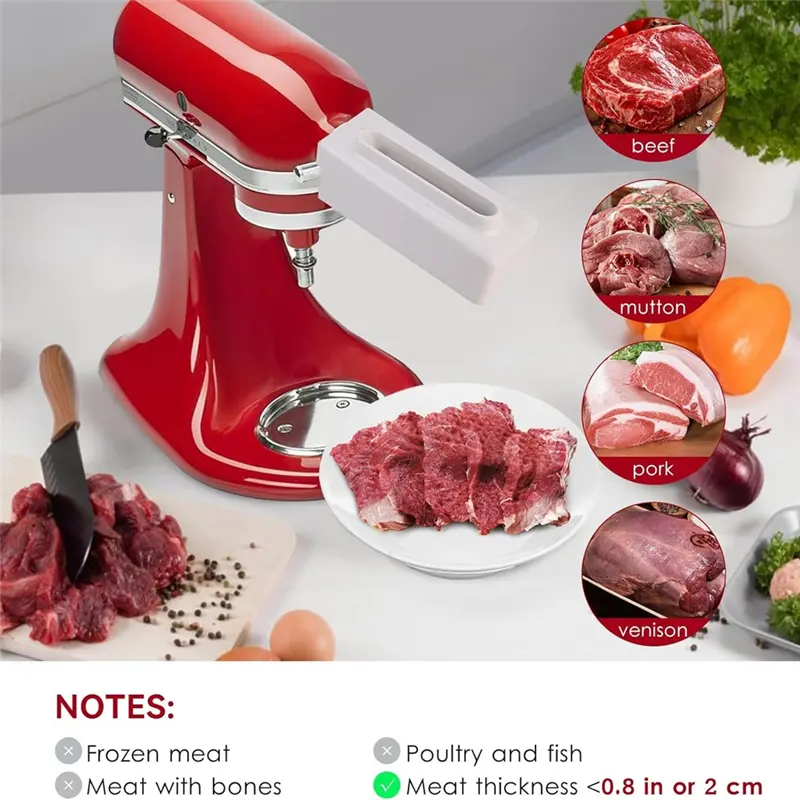 HGHO Meat Tenderizer For Kitchenaid Stand Mixer Stainless Steel Gears Meat Tenderizer Kitchen Poultry Tenderizers Easy To Use Wh