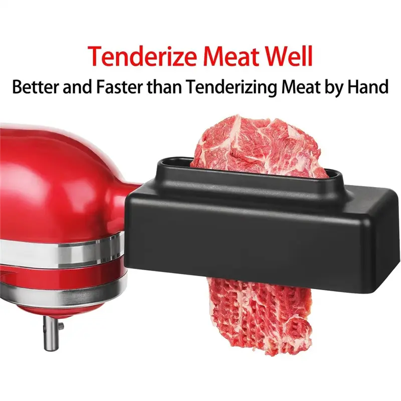 HGHO Meat Tenderizer For Kitchenaid Stand Mixer Stainless Steel Gears Meat Tenderizer Kitchen Poultry Tenderizers Easy To Use Wh