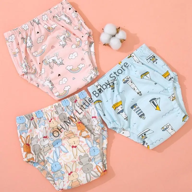 Baby Training Pants Baby Underwear Washable Cute Pattern Breathable Diaper Pants Summer Baby Diapers Cotton Learning Trousers