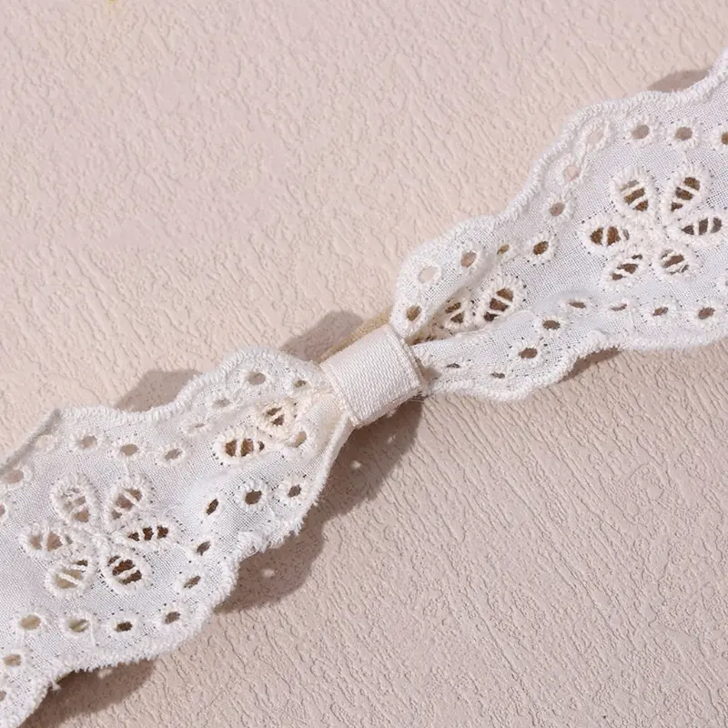 Fashion Daily White Lace Bow Baby Headband Soft Handmade Elastic Hair Band for Children's Headwraps Kids Hair Accessories Gifts