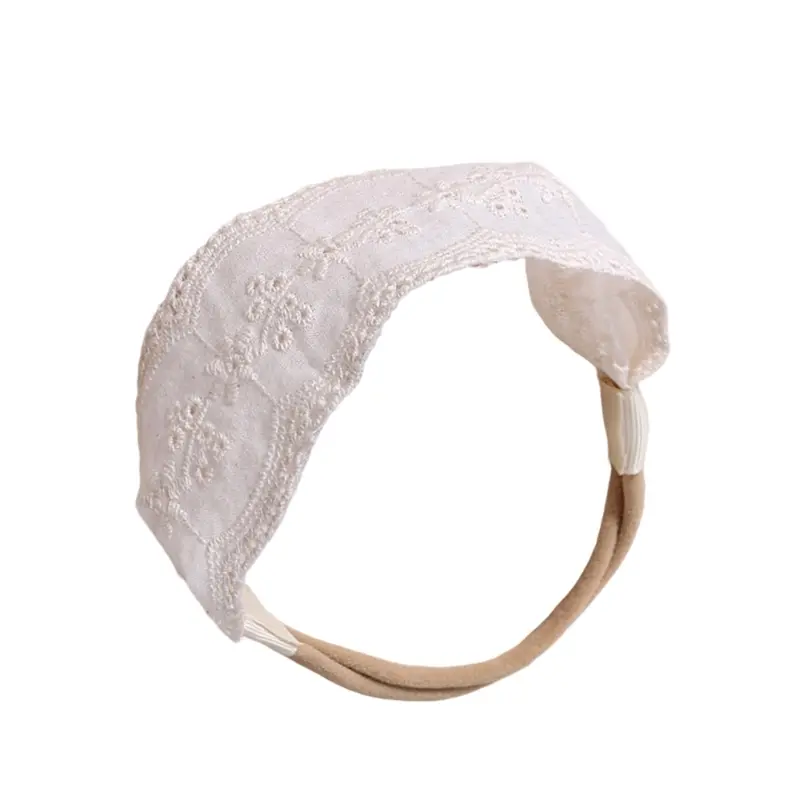 Fashion Daily White Lace Bow Baby Headband Soft Handmade Elastic Hair Band for Children's Headwraps Kids Hair Accessories Gifts