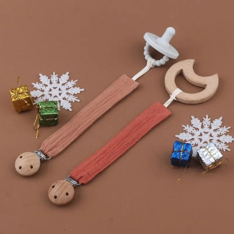 M76C Baby Infant Toddler Dummy Pacifier Soother Nipple Clip Chain Soft Cotton Nipple Holder Strap Baby Chew Toy for Baby