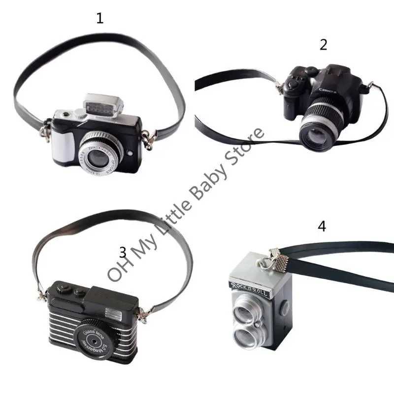 M76C Newborn 1/12 Dollhouse Mini Camera Model Infants Photo Decorations