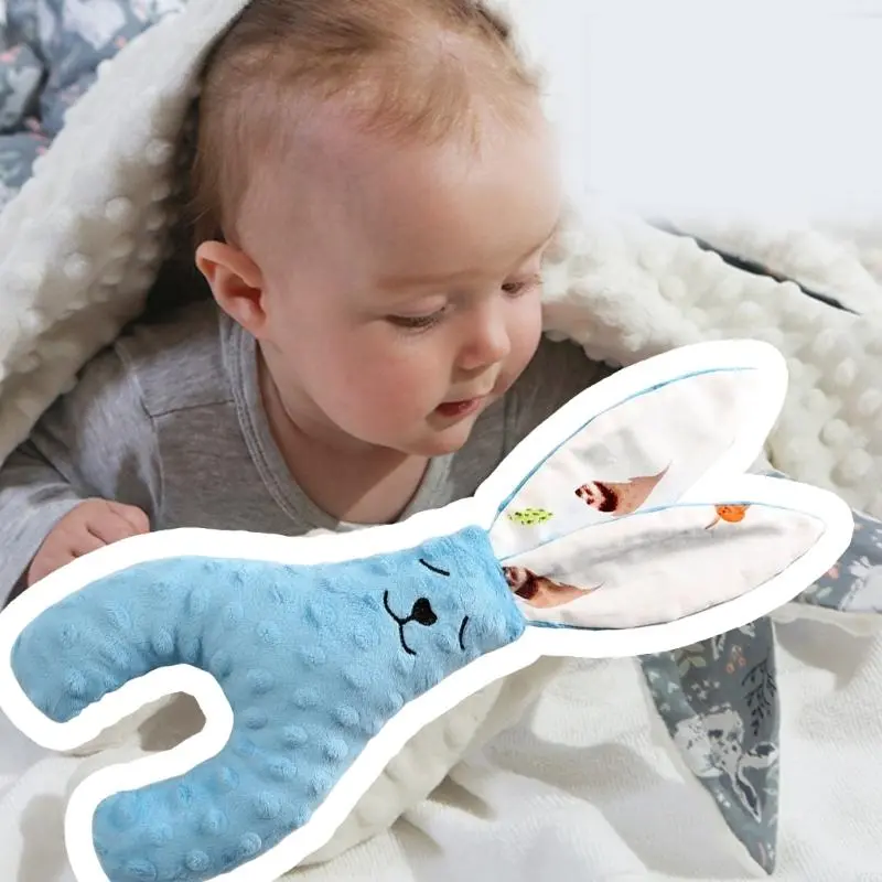 Baby Comforter Towel rabbit ear Plush Stuffed Animal Doll Toy for Babies Soothe Appease Towel Soft Plush Newborn Sleeping Dolls