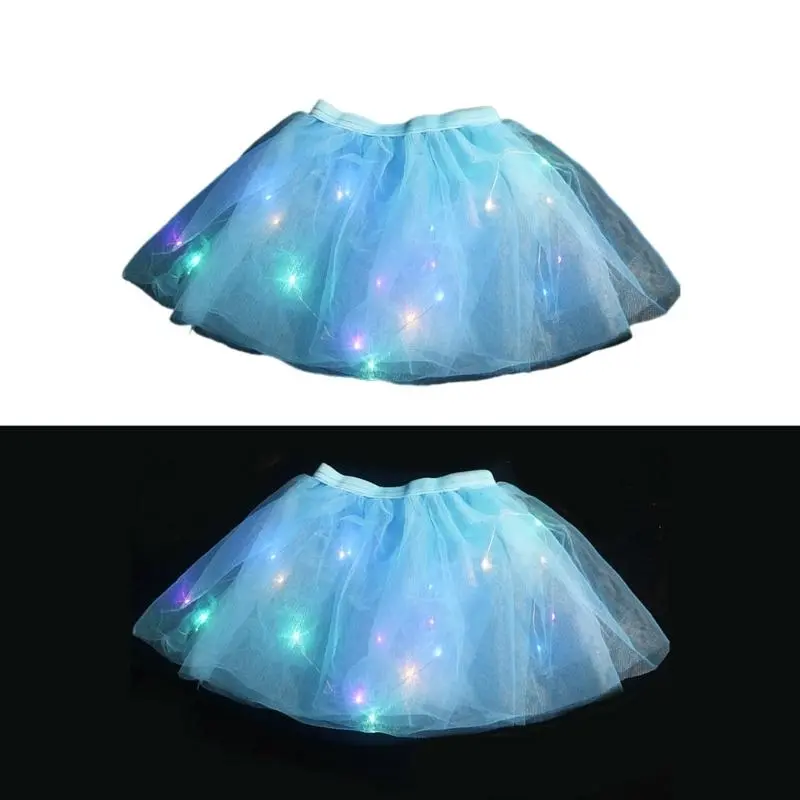 M76C Light Up Tulle Skirt Ballet Performance Skirt Girls Dance Dresses Birthday Gift